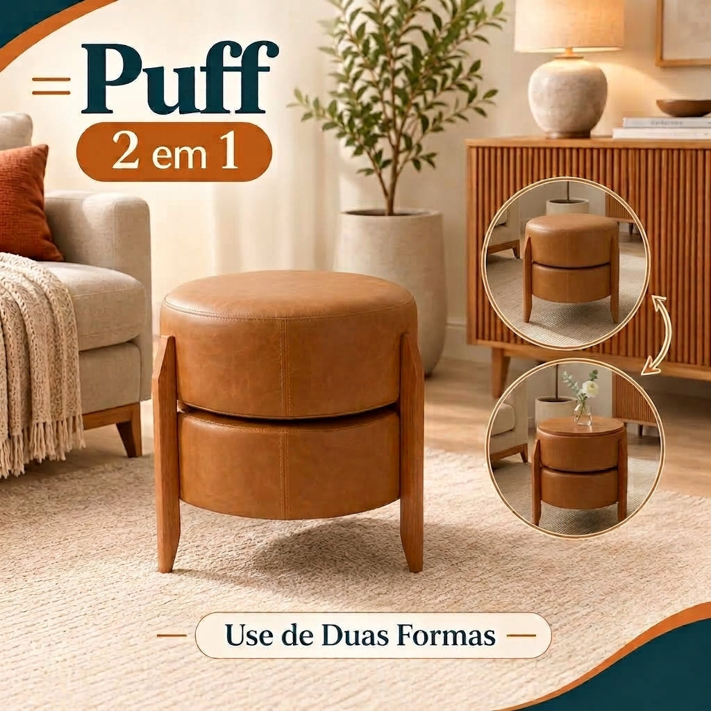 Puff 2 em 1: Use de Dois Jeitos
